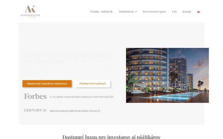 Screenshot of apartmanykypr.sk