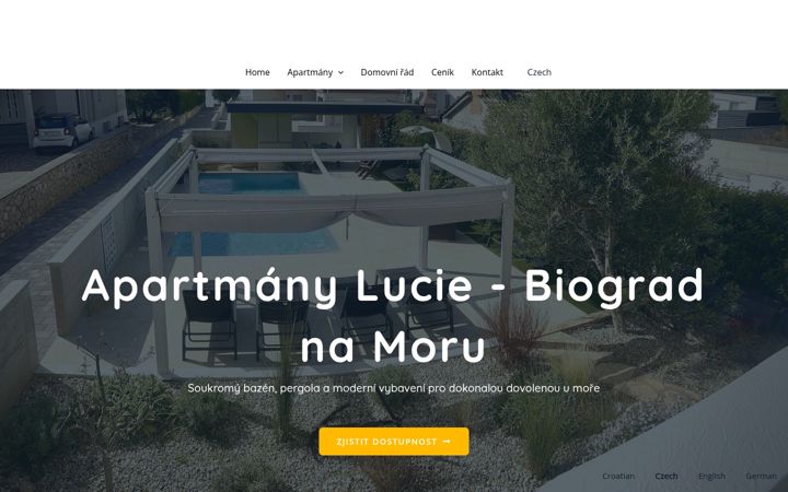 Screenshot of apartmanylucie.com