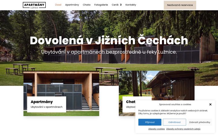 Screenshot di apartmanyluznice.cz