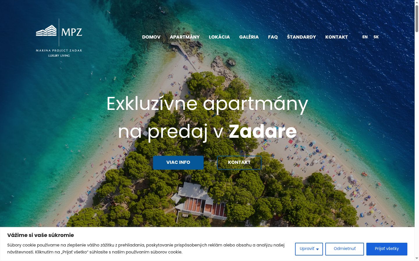 Snímka obrazovky banera súhlasu zobrazeného pred akoukoľvek interakciou