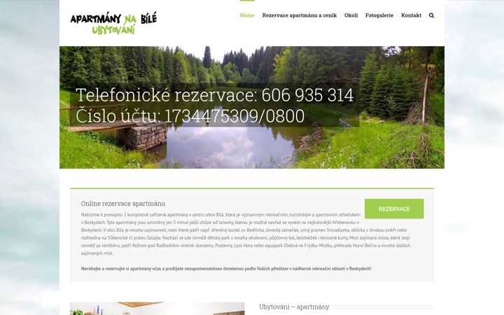 Screenshot of apartmanynabile.cz