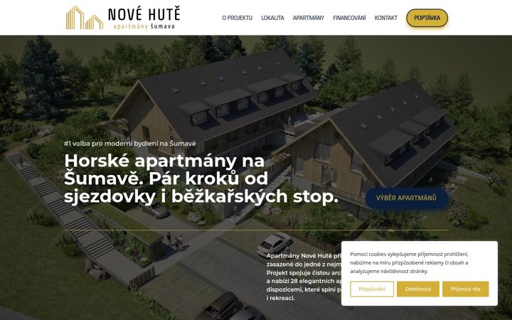 Screenshot ta' apartmanynovehute.cz