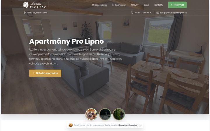 Screenshot ta' apartmanyprolipno.cz
