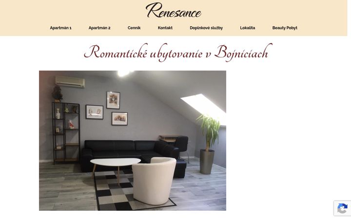 Screenshot ta' apartmanyrenesance.sk