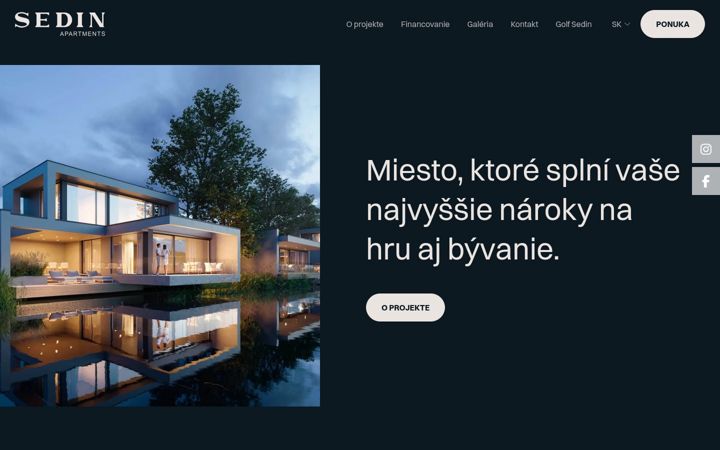 Screenshot ta' apartmanysedin.sk