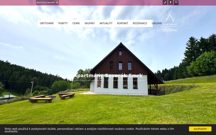 Screenshot of apartmanyseverak.com