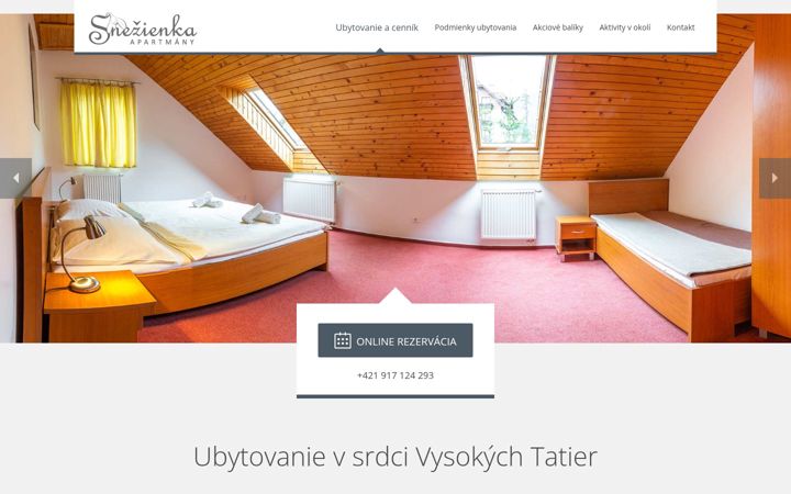Screenshot ta' apartmanysnezienka.sk
