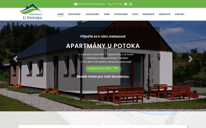 Screenshot ta' apartmanyupotoka.cz