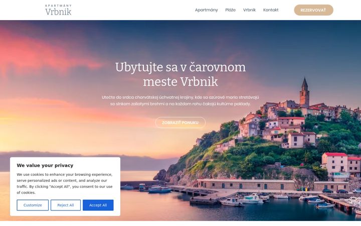 Screenshot of apartmanyvrbnik.sk