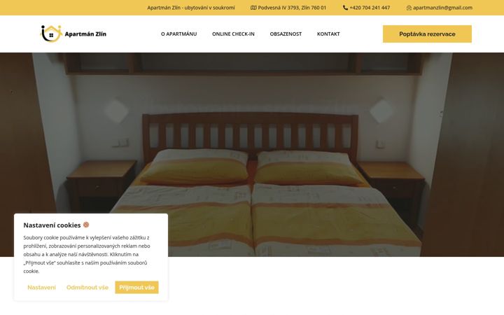 Screenshot of apartmanzlin.cz