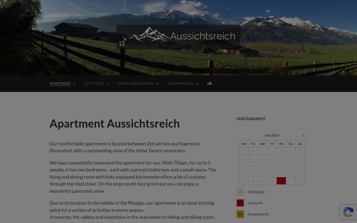 Ekrano kopija apartment-aussichtsreich.at