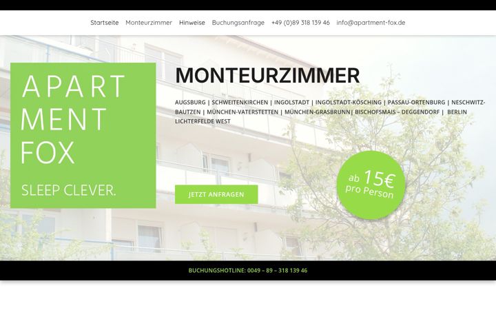 Screenshot di apartment-fox.de