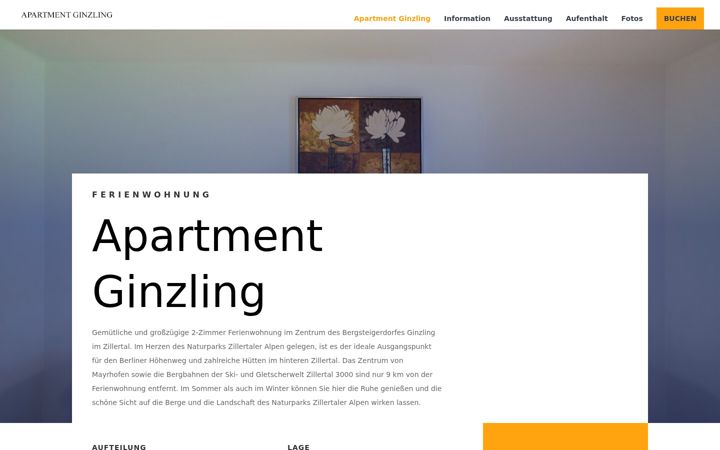 Screenshot of apartment-ginzling.at