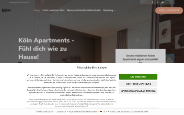 Screenshot von apartment-koeln.com