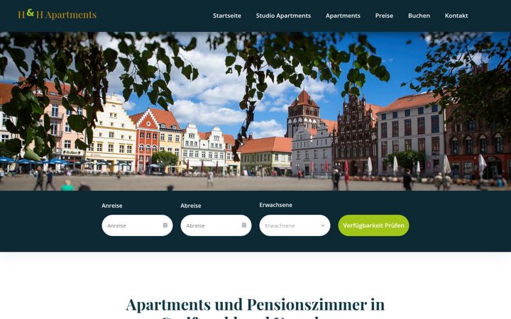 Screenshot ta' apartment-pension-heinrich.de