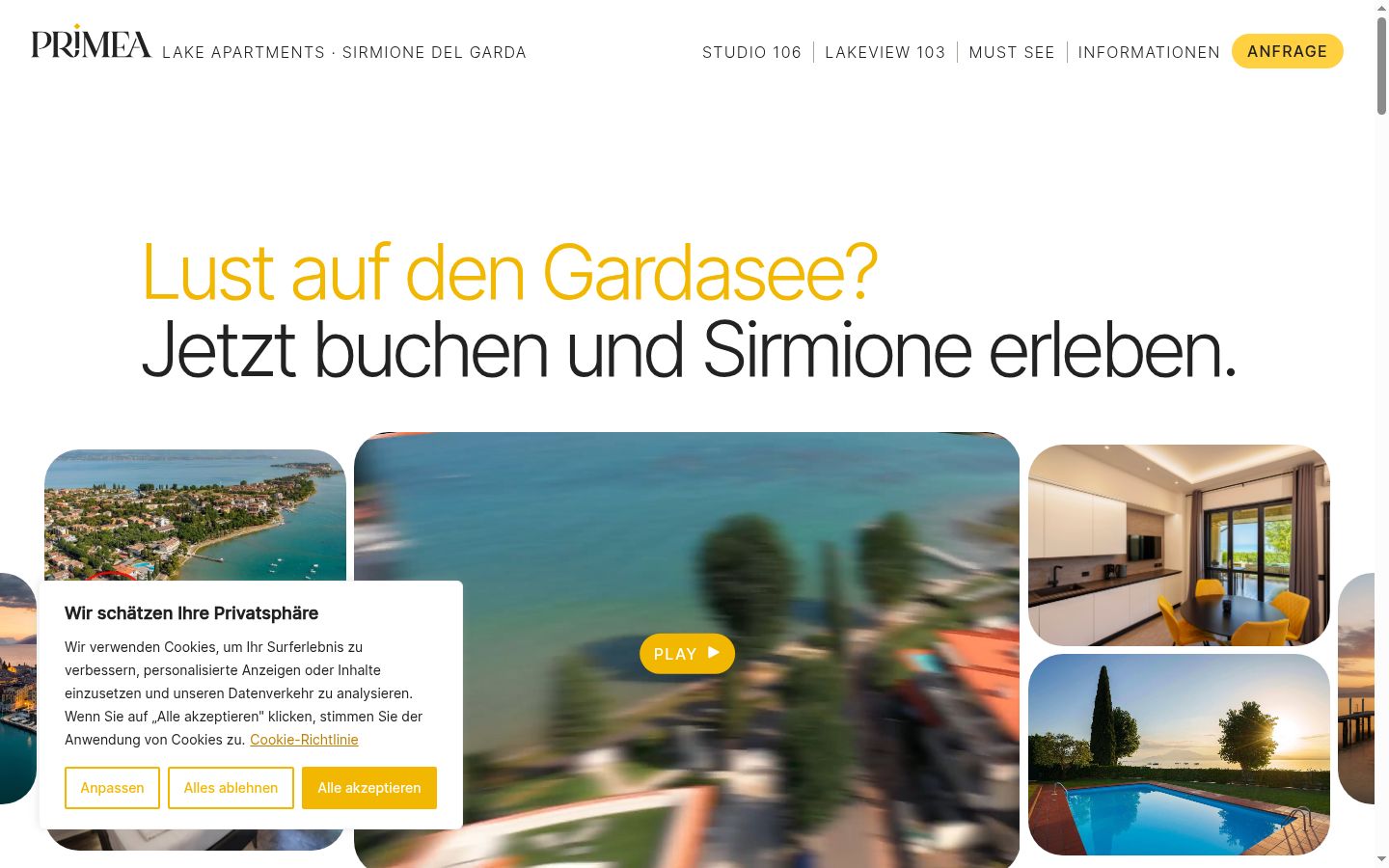 Screenshot des Einwilligungsbanners vor jeglicher Interaktion