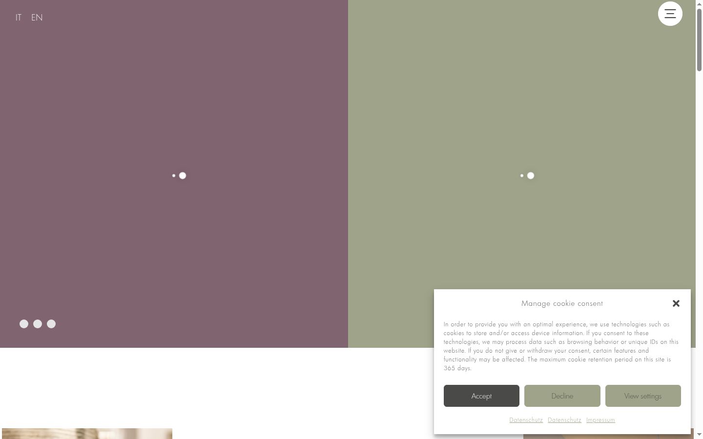 Screenshot of the consent banner shown before any interaction