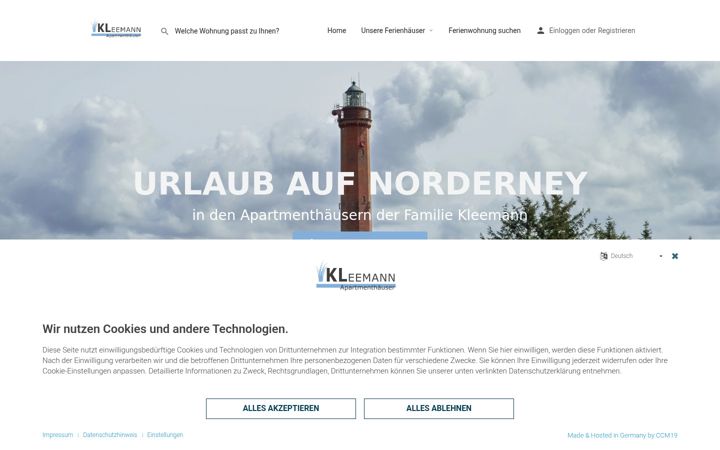 Screenshot of apartmenthaus-kleemann.de
