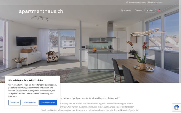 Screenshot of apartmenthaus.ch
