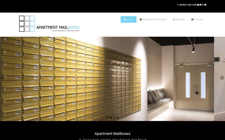 Screenshot of apartmentmailboxes.co.uk