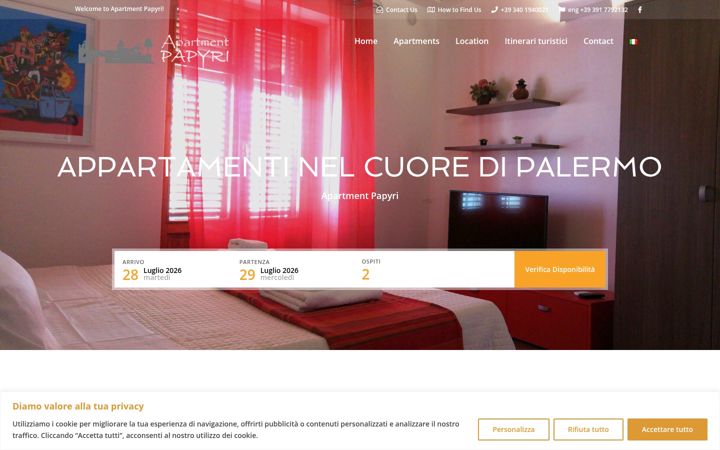 Zrzut ekranu apartmentpapyri.it