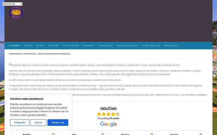 Screenshot of apartments-bozic.com