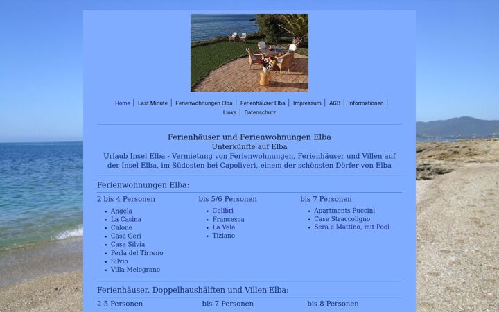 Екранна снимка на apartments-elba.de