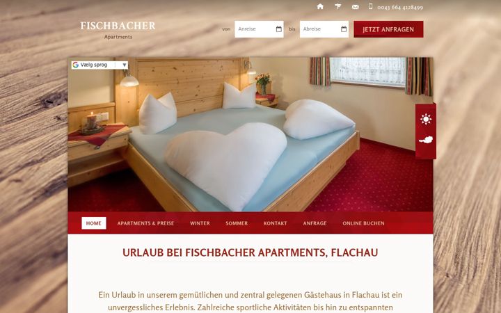 Skjermbilde av apartments-fischbacher.at