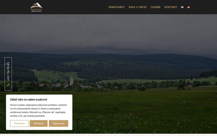 Screenshot of apartments-horniblatna.cz