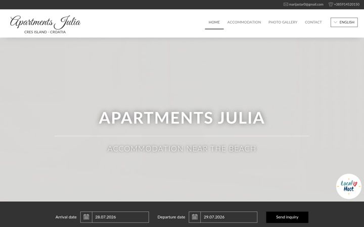 Snímek obrazovky apartments-julia.com