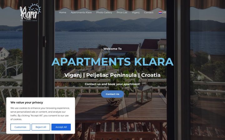 Screenshot of apartments-klara.com