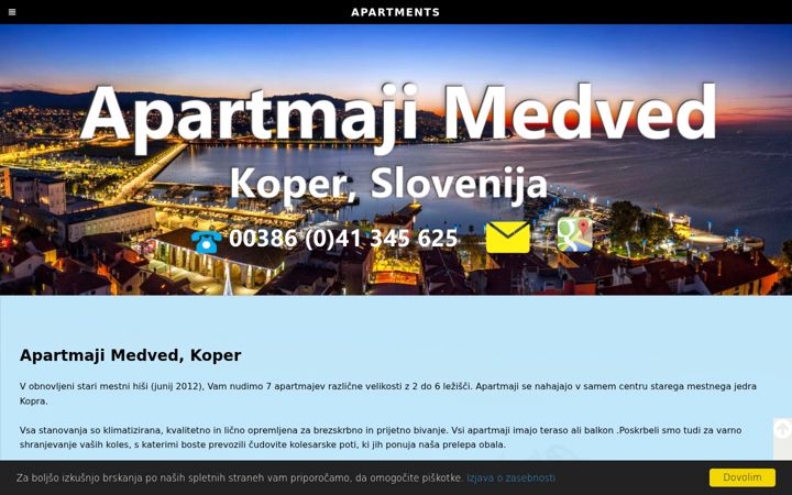Snímek obrazovky apartments-medved.com