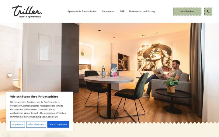 Screenshot of apartments-saarbruecken.de
