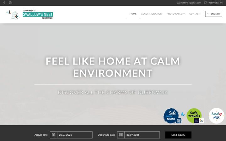 Screenshot of apartments-swallowsnest-dubrovnik.com