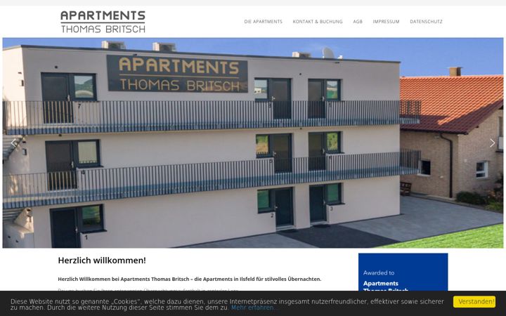 Screenshot of apartments-thomasbritsch.de