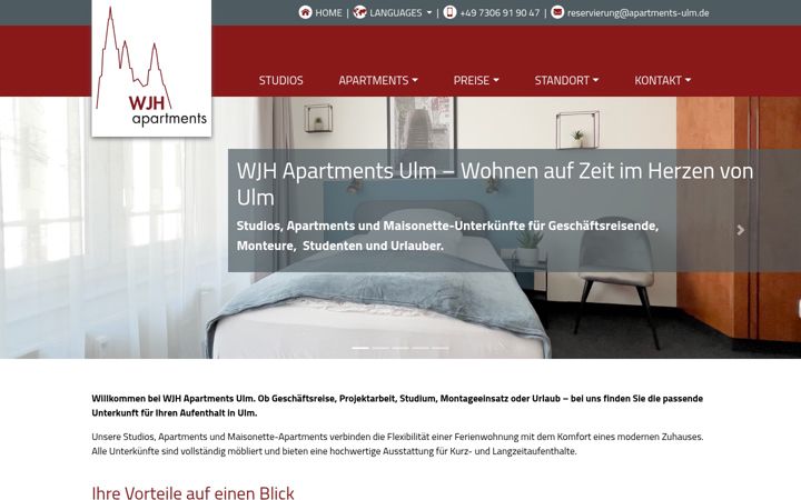 Screenshot of apartments-ulm.de