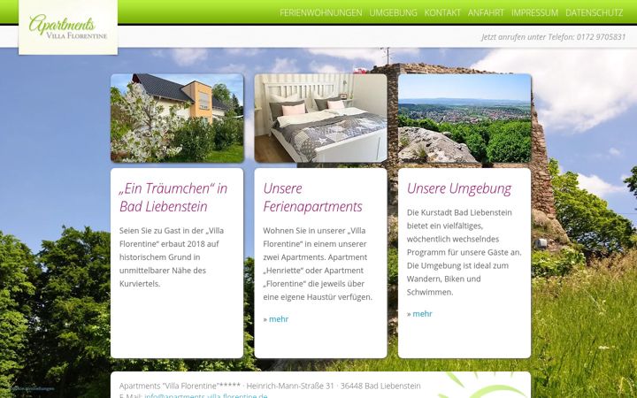 Screenshot of apartments-villa-florentine.de