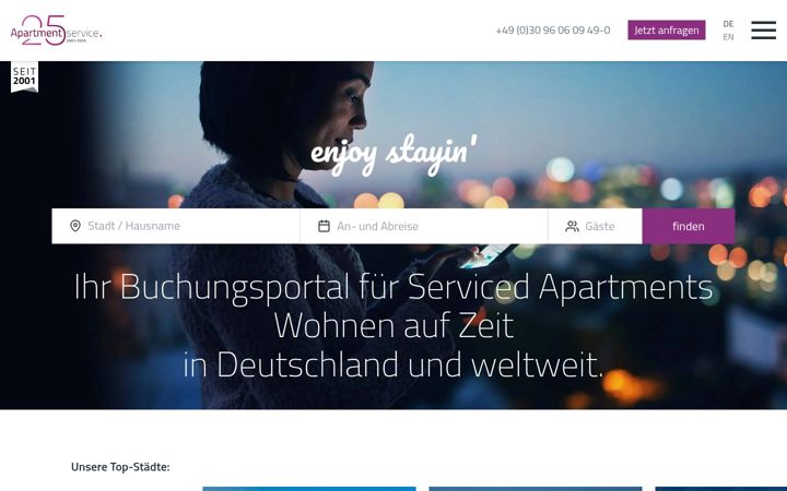 Screenshot of apartmentservice.de