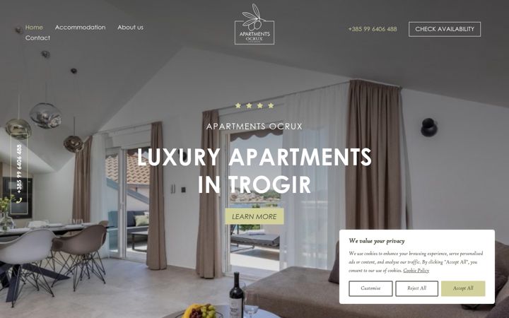 Zrzut ekranu apartmentsocrux.com
