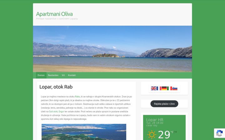 Zrzut ekranu apartmentsoliva.com