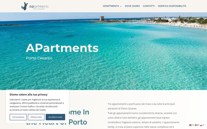 Screenshot of apartmentsportocesareo.com