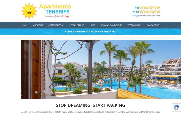 Screenshot of apartmentstenerife.co.uk