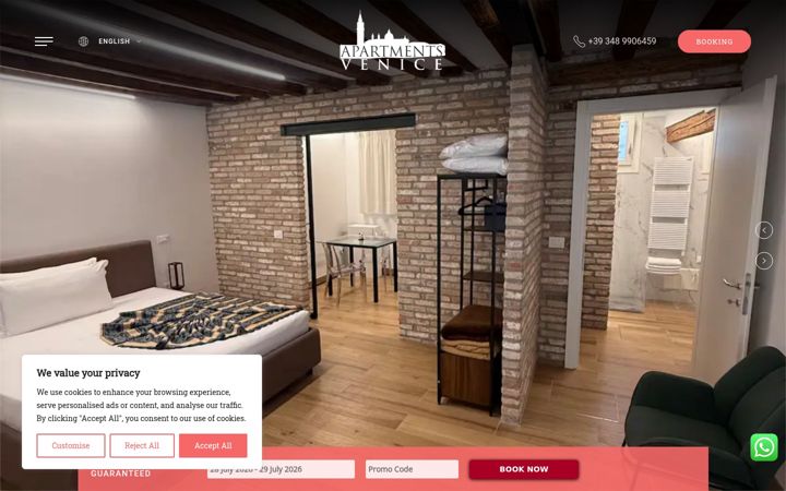 Screenshot di apartmentsvenice.org