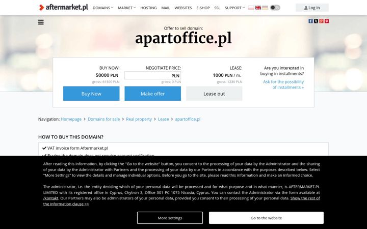 Snimka zaslona za apartoffice.pl