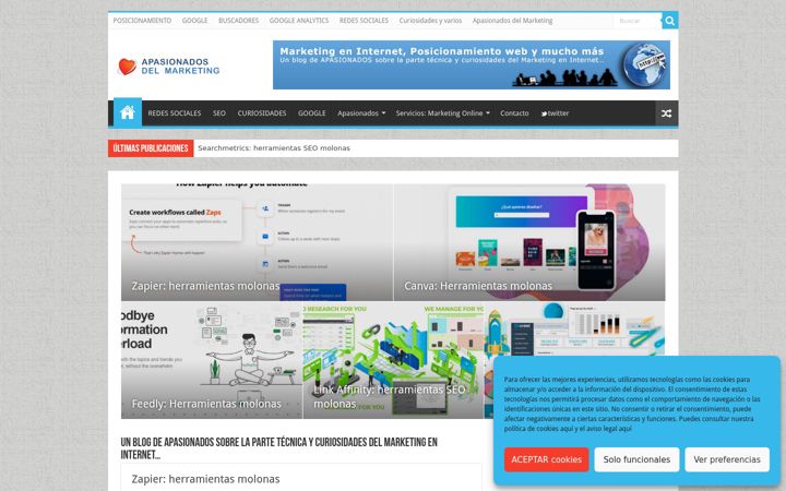 Posnetek zaslona apasionadosdelmarketing.es