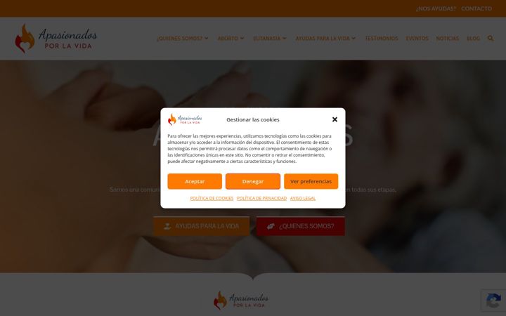 Screenshot of apasionadosporlavida.org