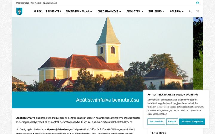 Screenshot di apatistvanfalva.hu