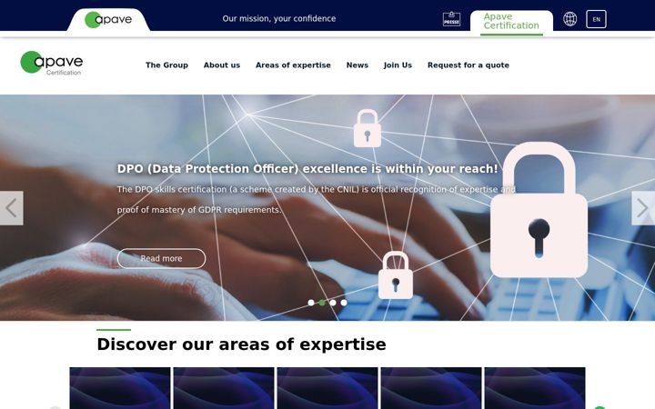 Screenshot of apave-certification.com