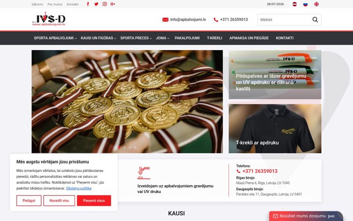 Screenshot of apbalvojumi.lv