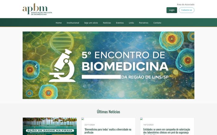 Screenshot of apbm.org.br